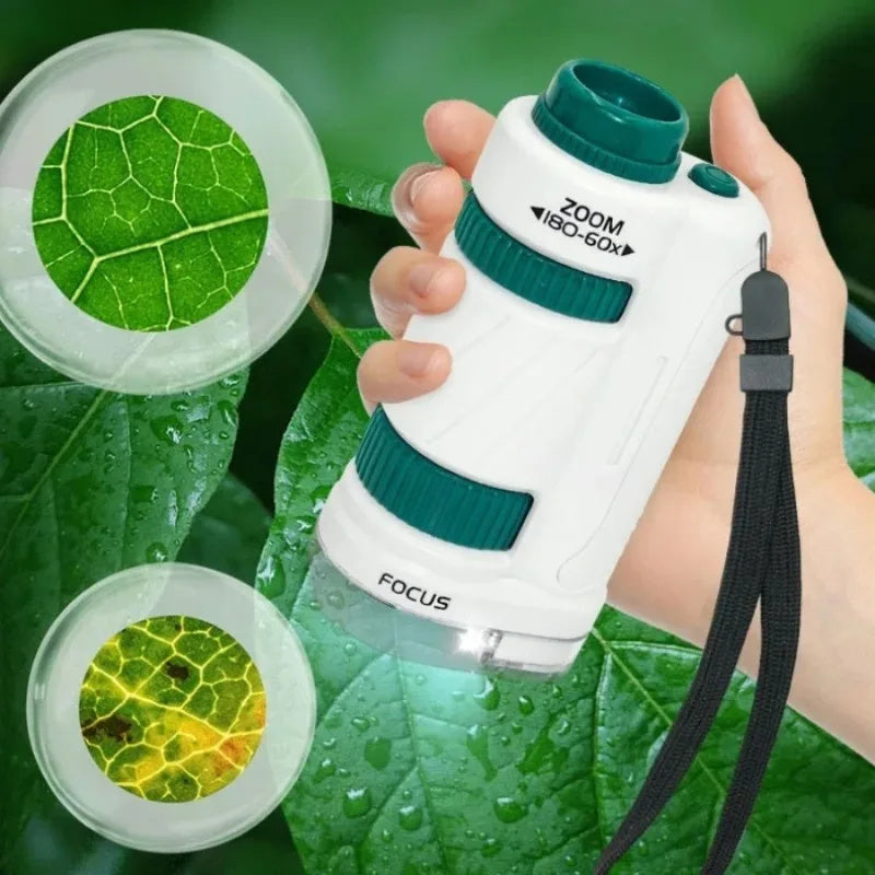 Kids Pocket Microscope Toy Kit 60-120x