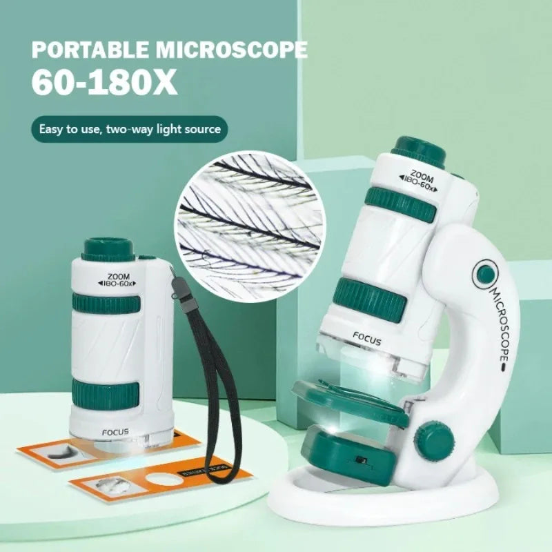 Kids Pocket Microscope Toy Kit 60-120x