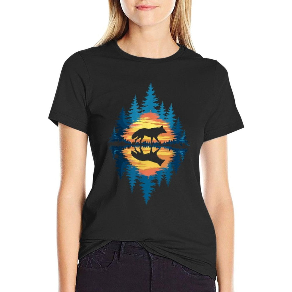 Wolf Forest Nature Wildlife Outdoor Men Women Kids Boys  Stretchy T-Shirt