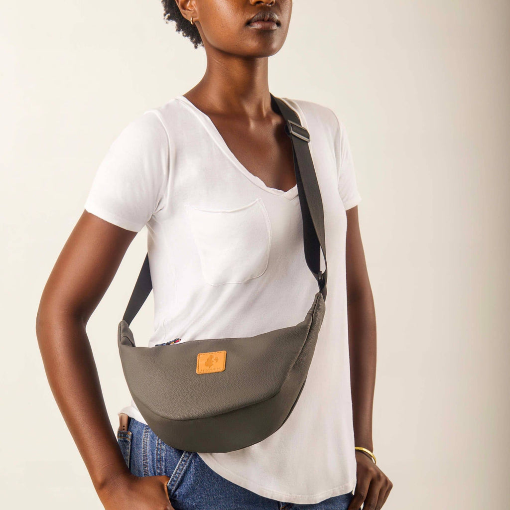 Round Mini Vegan Leather Crossbody Shoulder Bag