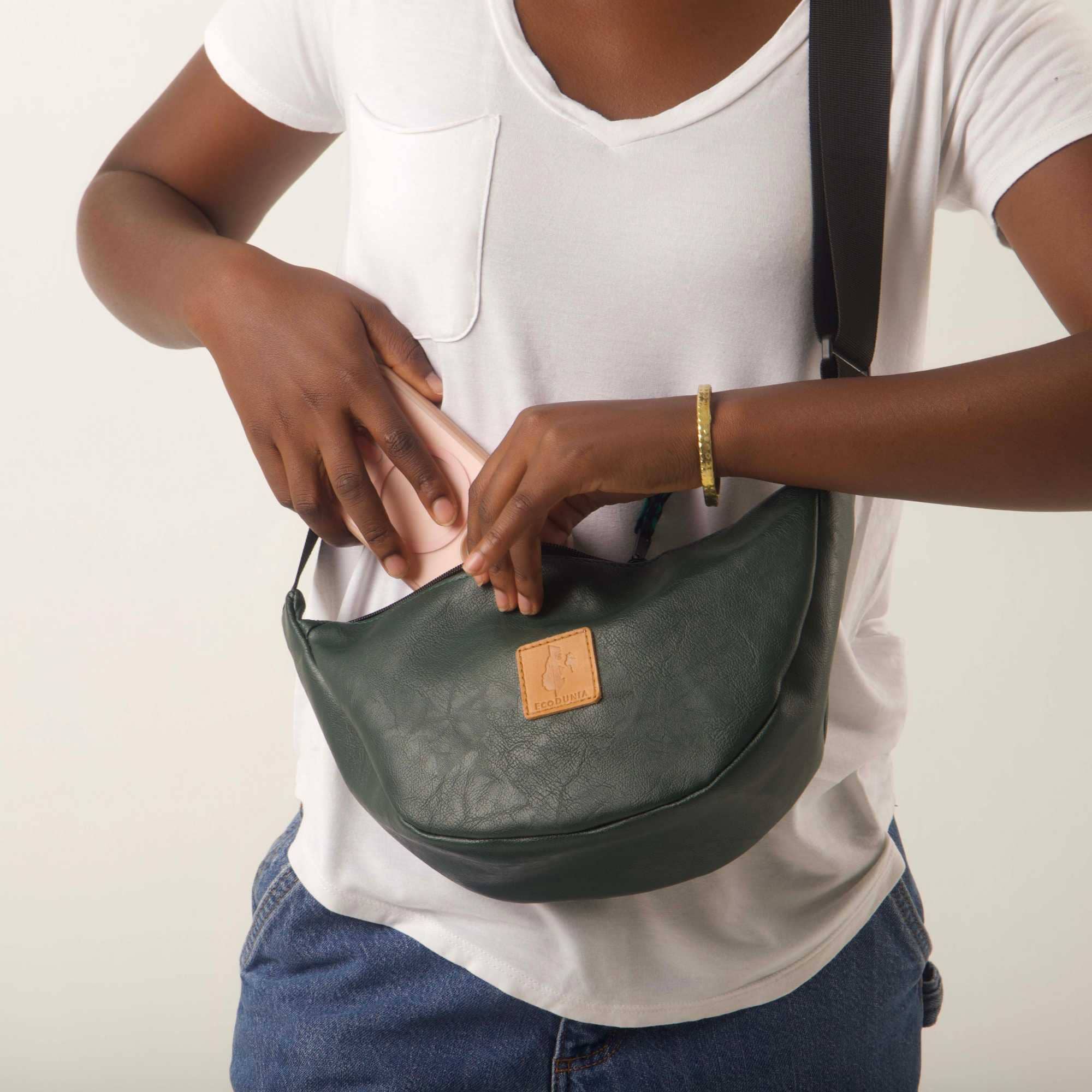 Round Mini Vegan Leather Crossbody Shoulder Bag