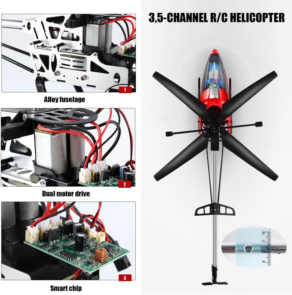 Large RC Remote Control 3.5 Channels Drone Helicopter with LED Light