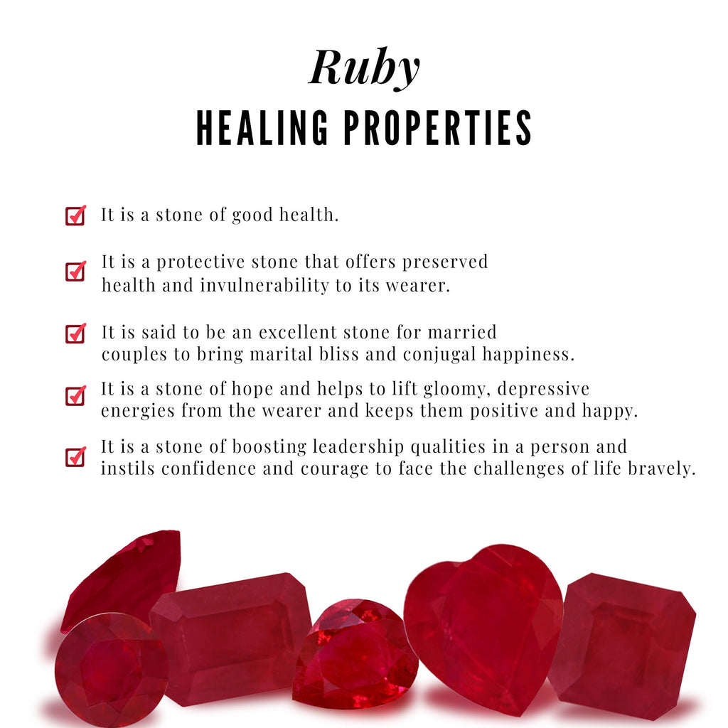 Real Ruby Promise Ring with Diamond Halo
