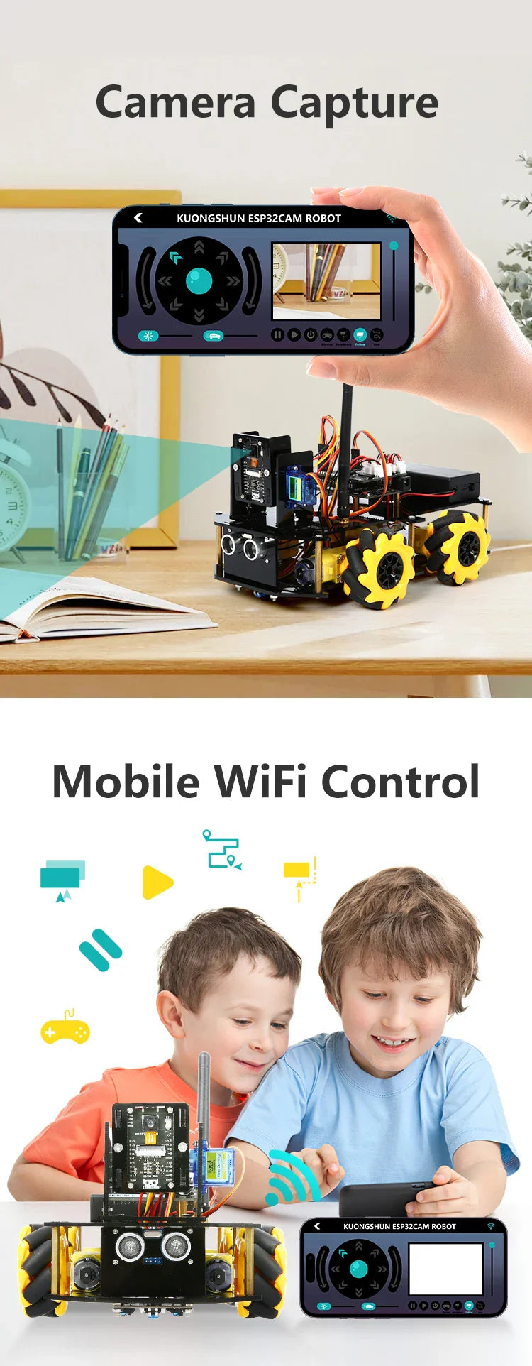 ESP32 Smart Robot Car Kit for Arduino & STEM