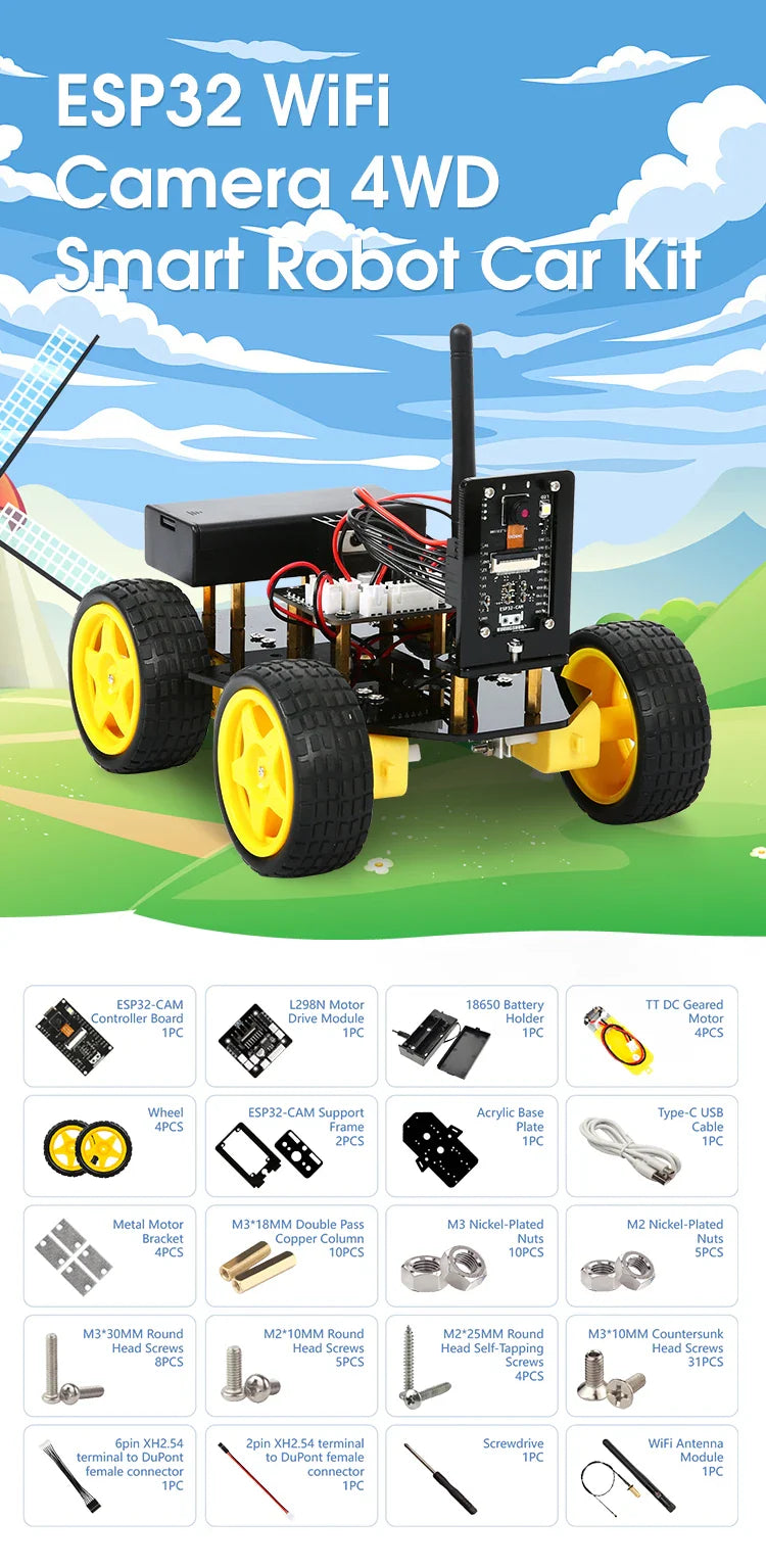 ESP32 Smart Robot Car Kit for Arduino & STEM