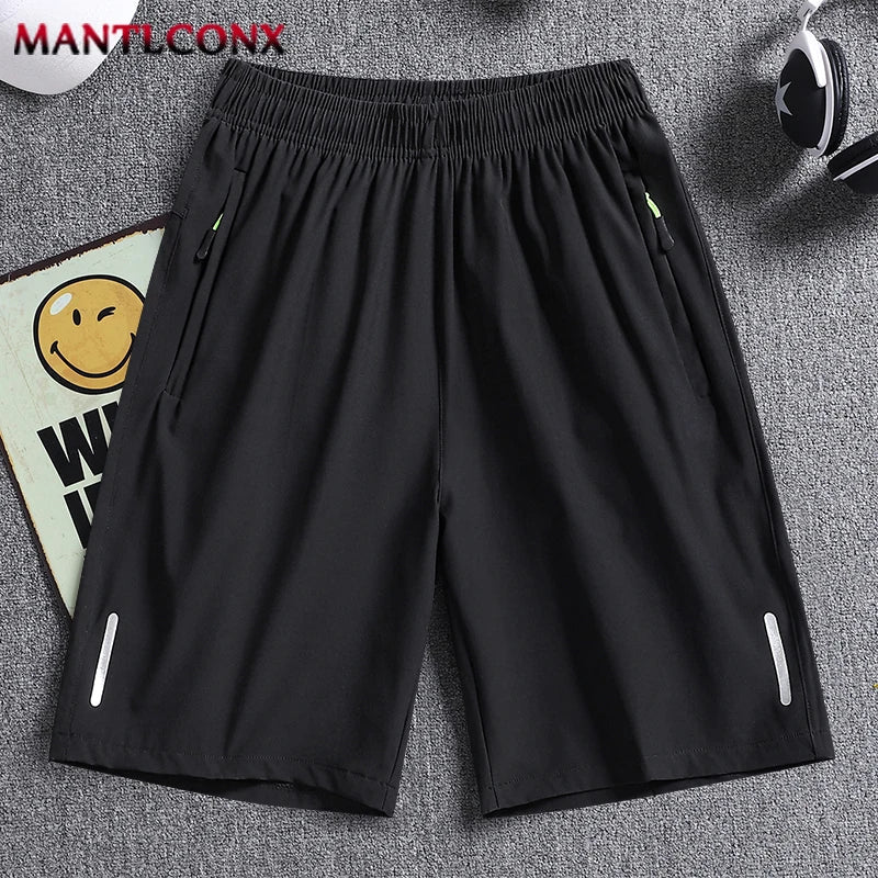 Men's Quick-Dry Gym & Running Shorts - Elastic Waist, Zipper Pockets, Breathable Workout Shorts (M-4XL)