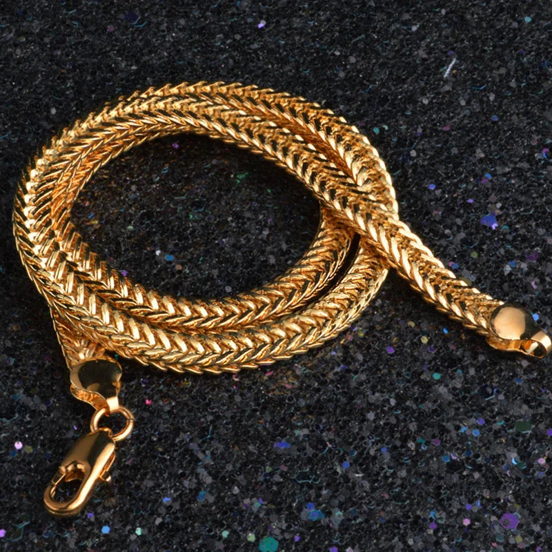 925 Silver 18K Gold Necklace Chains For Men Women Fashion Jewelry Accessories