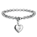 925 Sterling silver Fine 26 Letter women men chain Bracelet Charm Heart Cute wedding Personality Jewelry lady gift party 20cm