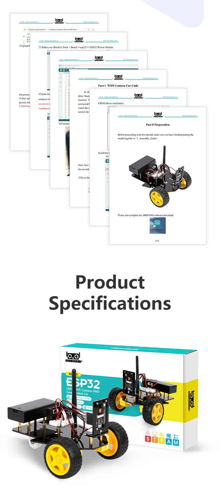 ESP32 Smart Robot Car Kit for Arduino & STEM