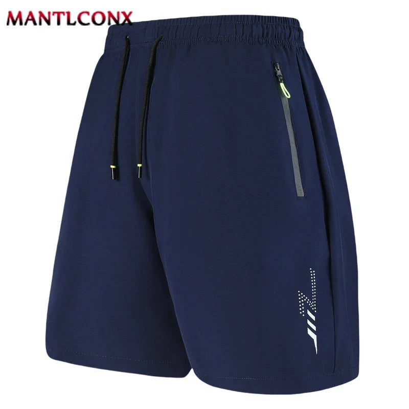 Men's Quick-Dry Gym & Running Shorts - Elastic Waist, Zipper Pockets, Breathable Workout Shorts (M-4XL)