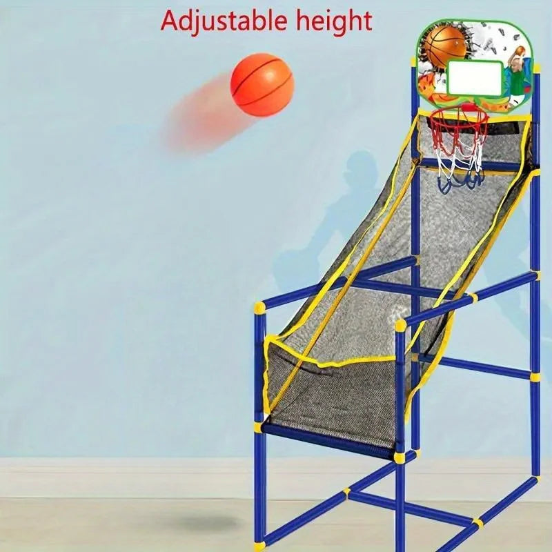 Portable Arcade Basketball Game Set - Indoor/Outdoor Hoop with Pump & Balls, Easy Setup Gift for Teens & Adults