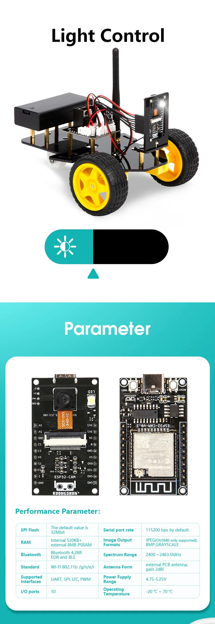 ESP32 Smart Robot Car Kit for Arduino & STEM