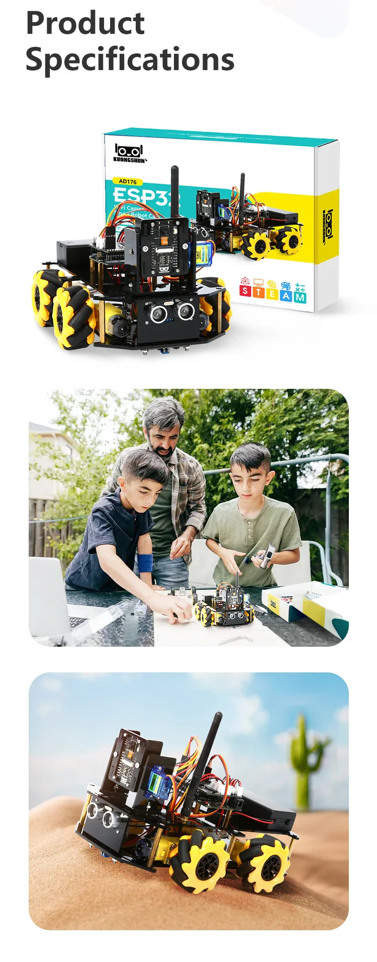 ESP32 Smart Robot Car Kit for Arduino & STEM