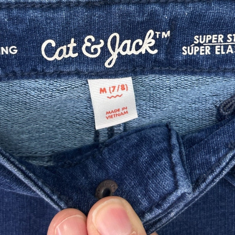 Lot of 2 Art Class Cat & Jack Girls Size 8 Adjustable Waist Denim Blue Jeans
