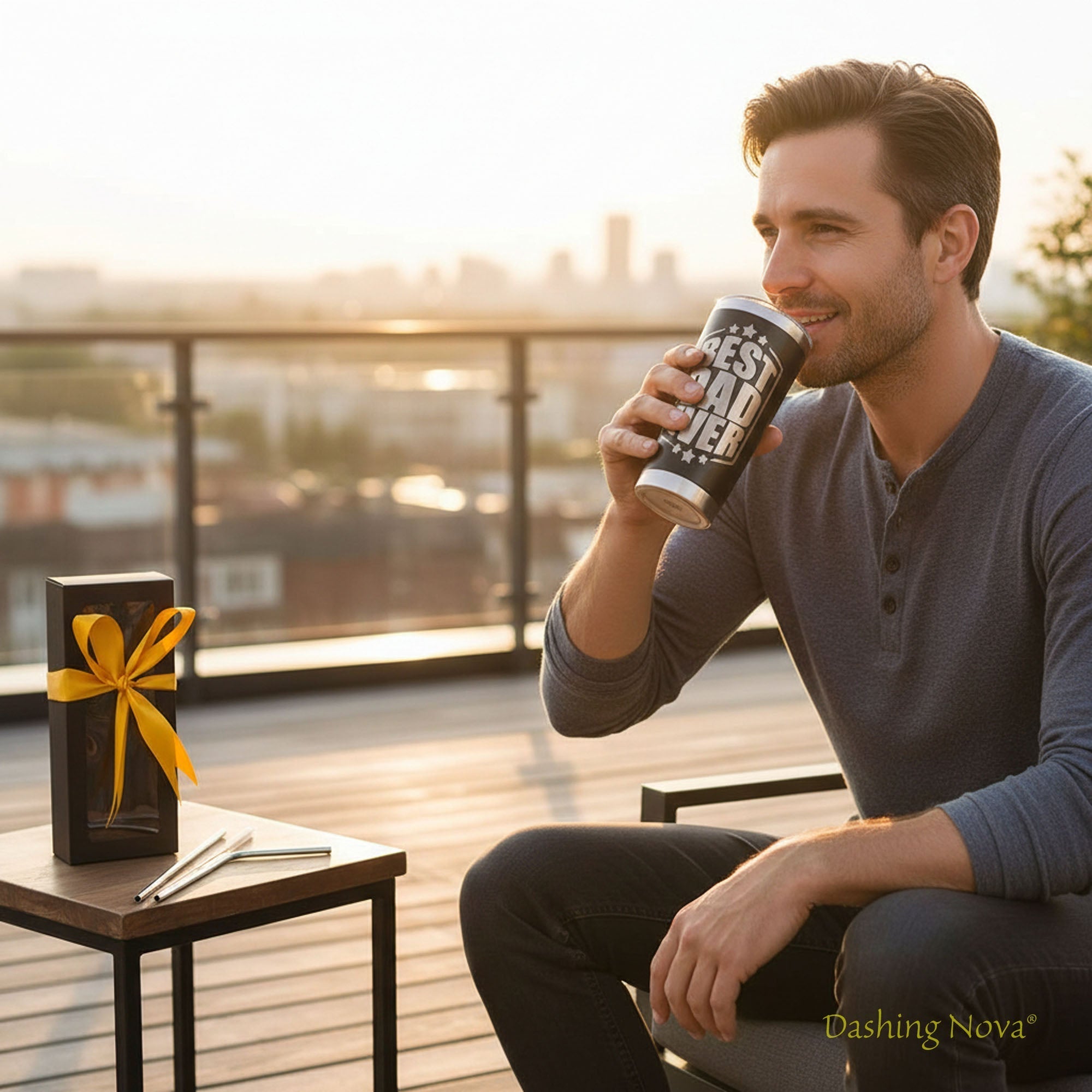 Personalized Best Dad Ever Nutrition Facts Tumbler 20oz Stainless Steel Father's Day Gift