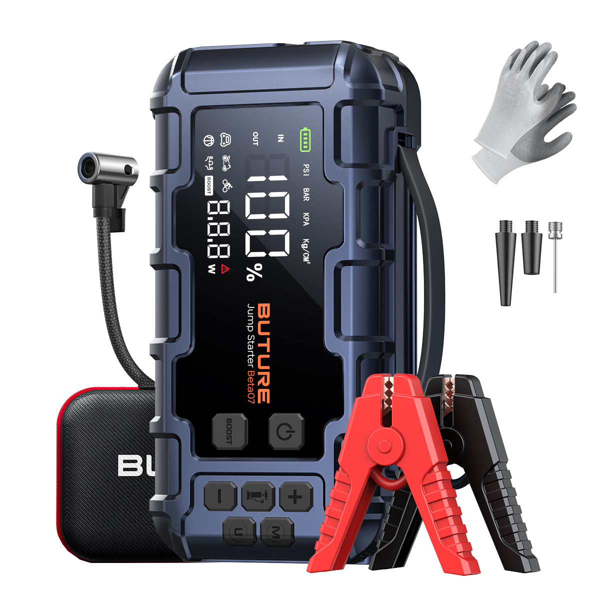 【Best Seller】Buture Beta07 Car Jump Starter 6000A With 160PSI Air Compressor