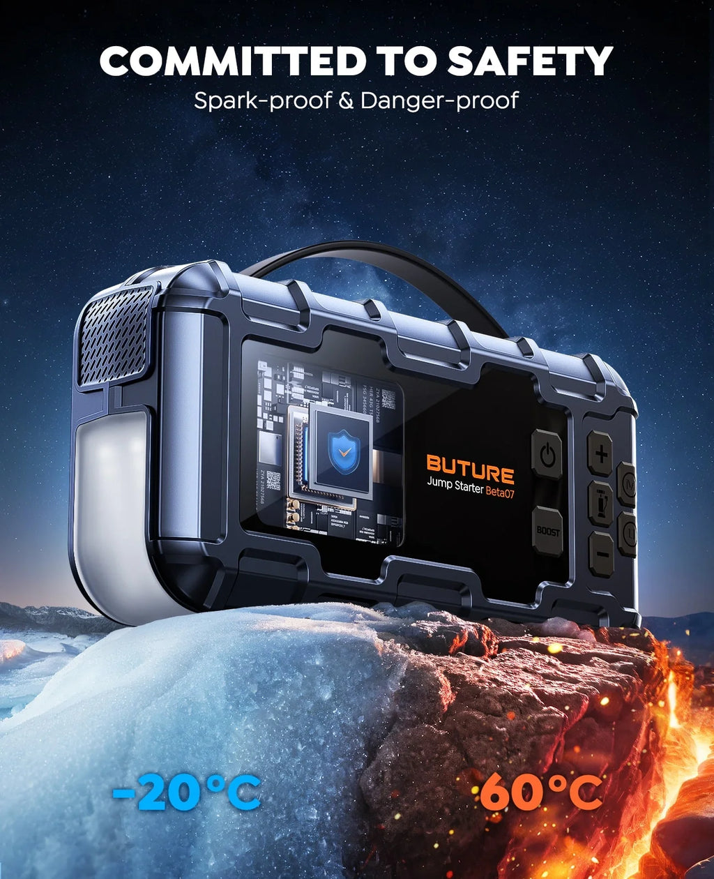 【Best Seller】Buture Beta07 Car Jump Starter 6000A With 160PSI Air Compressor