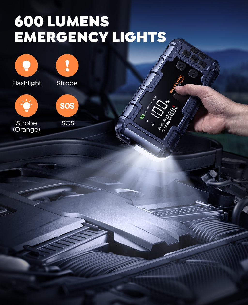 【Best Seller】Buture Beta07 Car Jump Starter 6000A With 160PSI Air Compressor