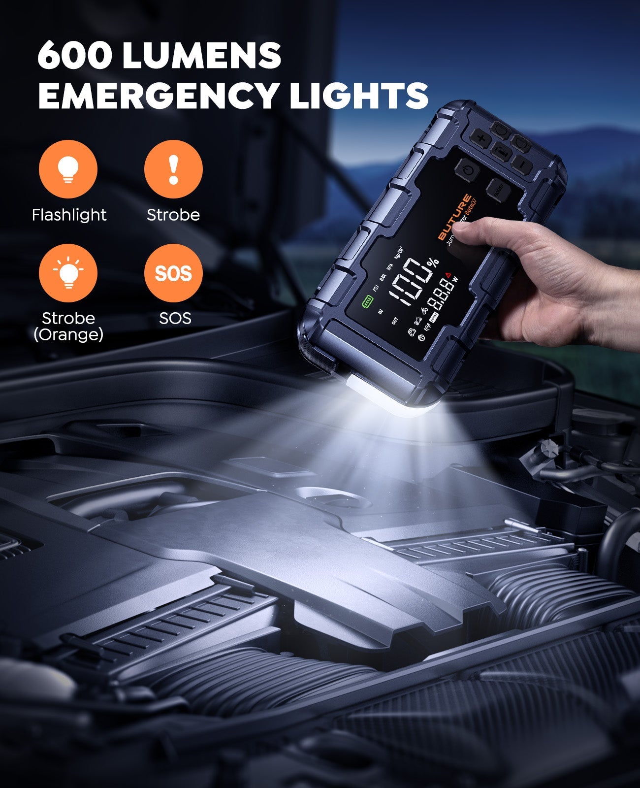 【Best Seller】Buture Beta07 Car Jump Starter 6000A With 160PSI Air Compressor