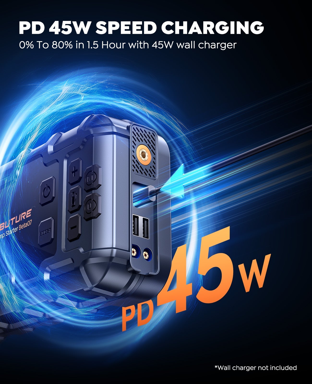 【Best Seller】Buture Beta07 Car Jump Starter 6000A With 160PSI Air Compressor